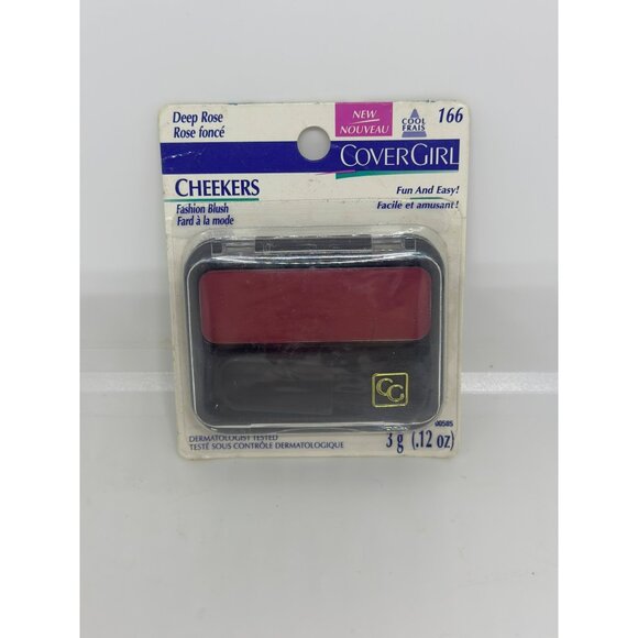 VTG CoverGirl Cheekers Fashion Blush Deep Rose #166 Sealed Old Stock - Picture 2 of 3